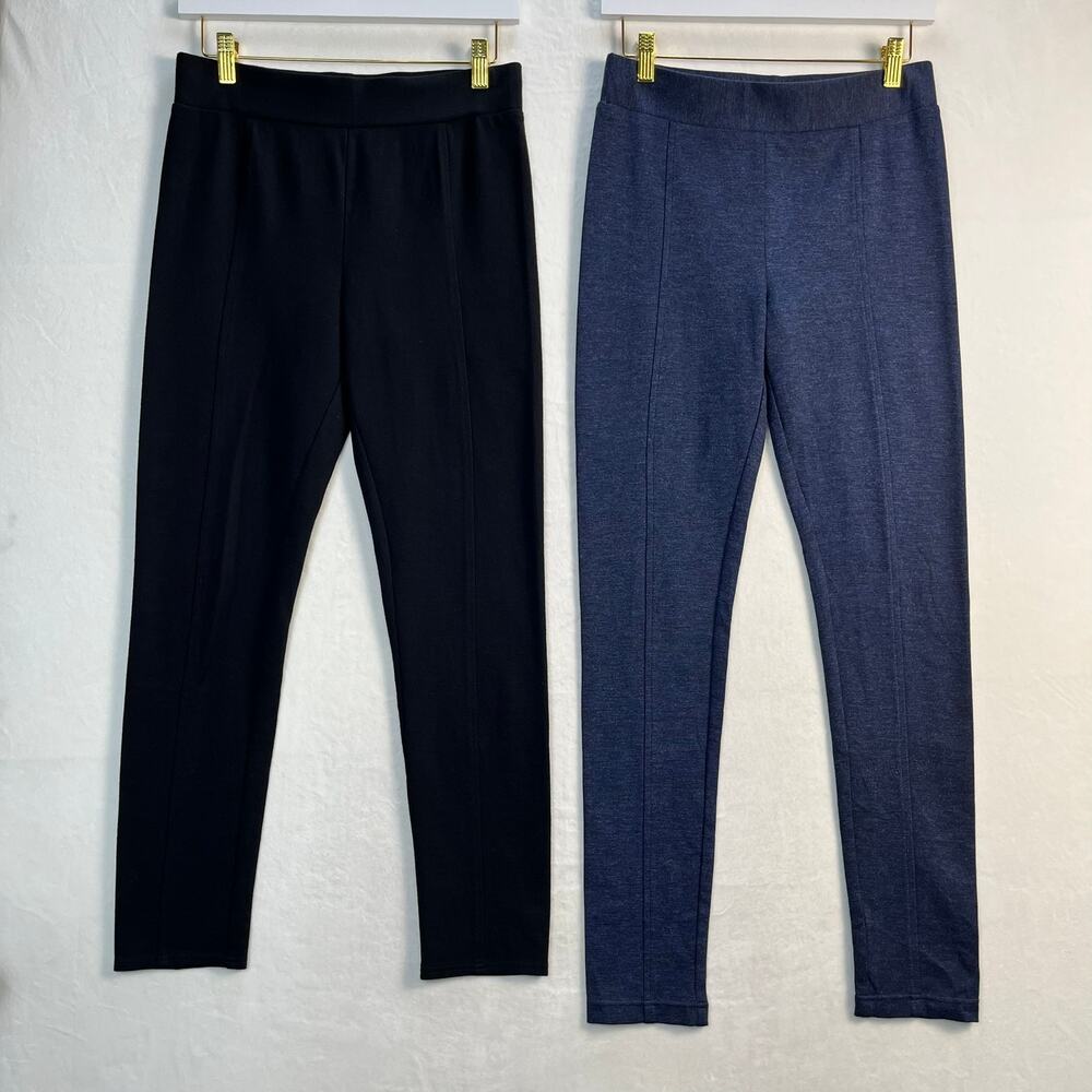 Lot of 2 INC Int Concepts Black & Blue Stretch Dress Pants Front Seam Size 6